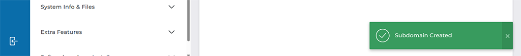 Subdomain Created